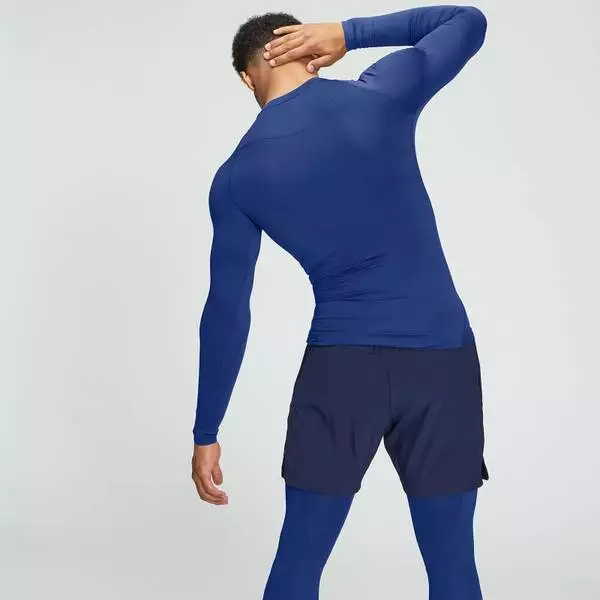 MP Men's Training Long Sleeve Baselayer - Intense Blue 3 MP Men's Training Long Sleeve Baselayer - Intense Blue - Image 3
