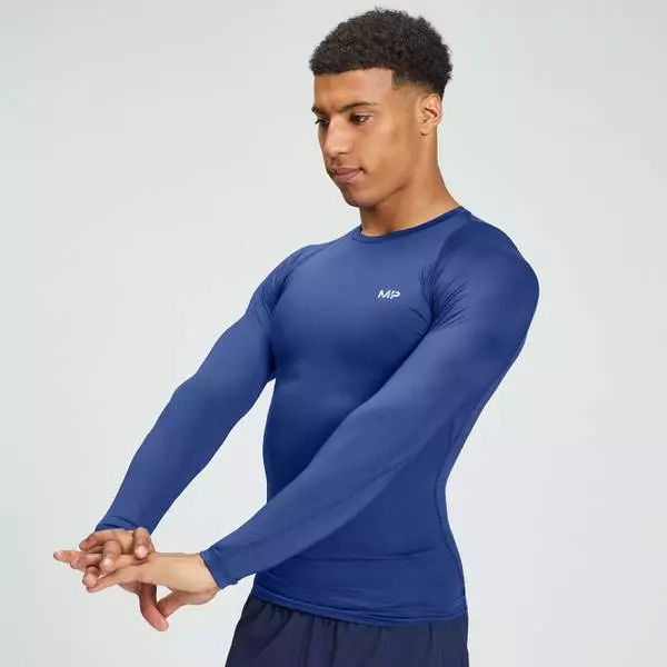 MP Men's Training Long Sleeve Baselayer - Intense Blue 4 MP Men's Training Long Sleeve Baselayer - Intense Blue - Image 4