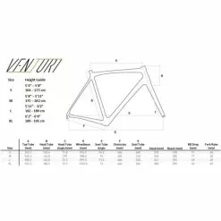 Orro Venturi EVO 105 R800DB Road Bike (2023) -Bikes Sales Store VenturiSizeGeo webp xl